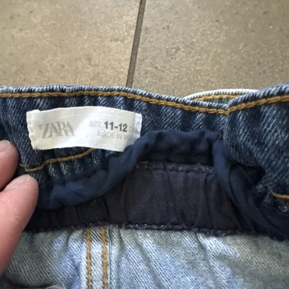 Zara Girls 11/12 bundle Lot Denim Skirt Ribbed Leggings Pants Brown Blue Modern - Picture 3 of 9